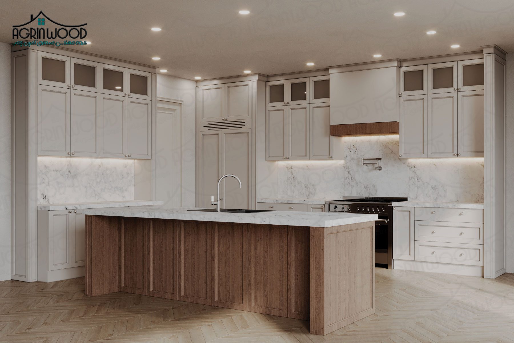 طرح کابینت کرم نئوکلاسیک