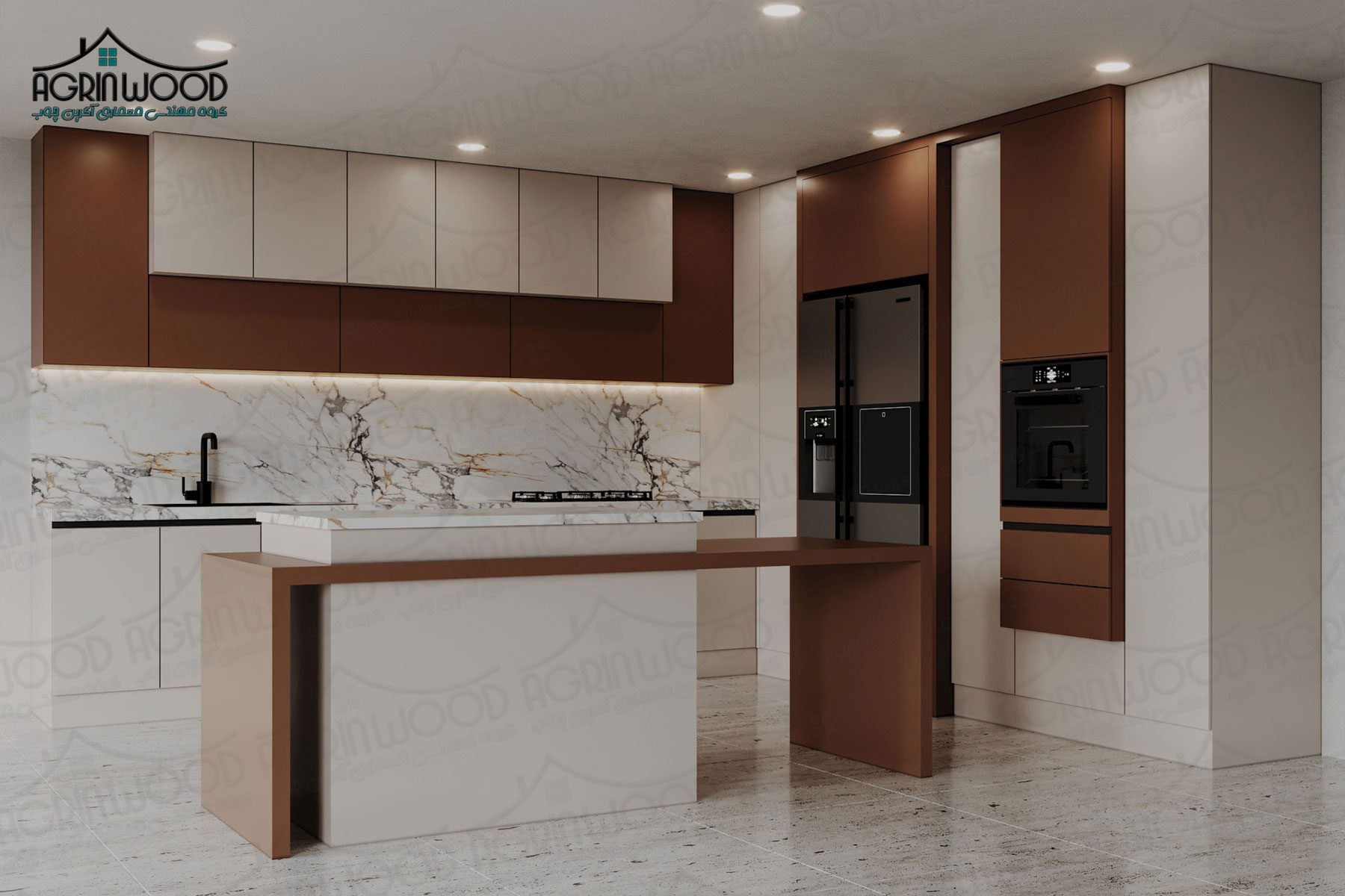 طرح کابینت کرم ام‌ دی‌ اف