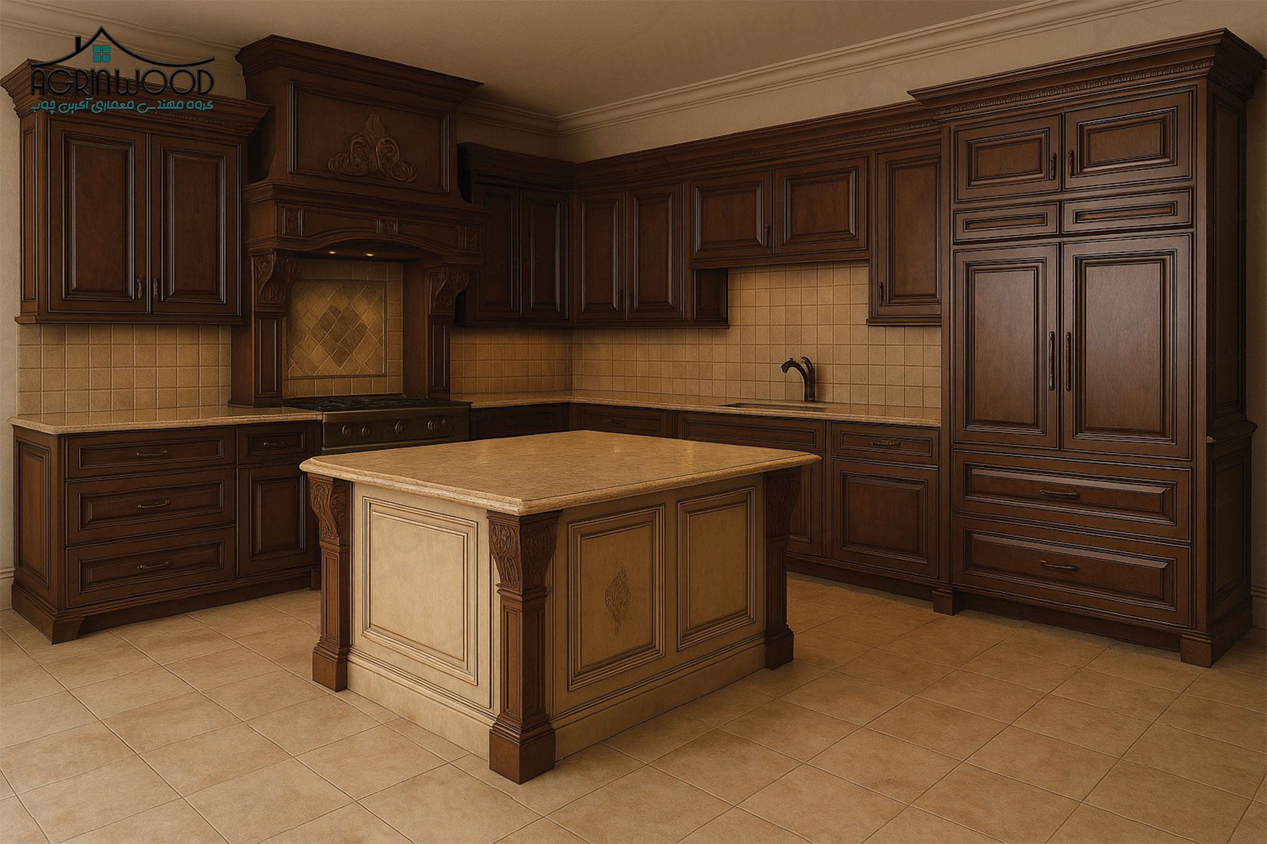 کابینت کرم قهوه ای ممبران