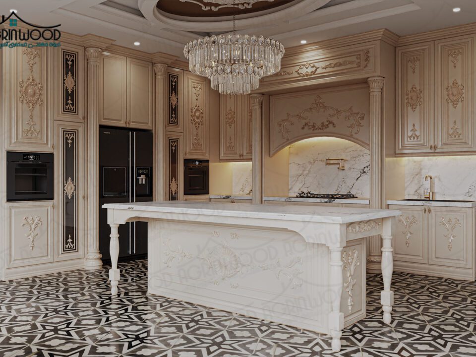 بهترین کابینت کرم روکش چوب