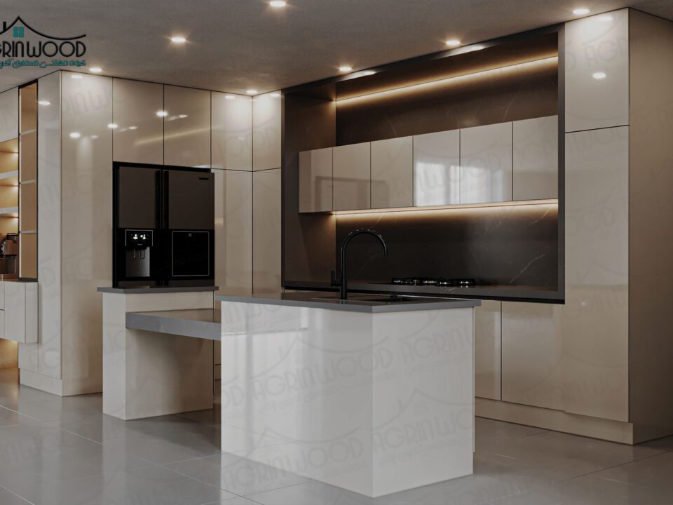 بهترین کابینت کرم پلی گلاس