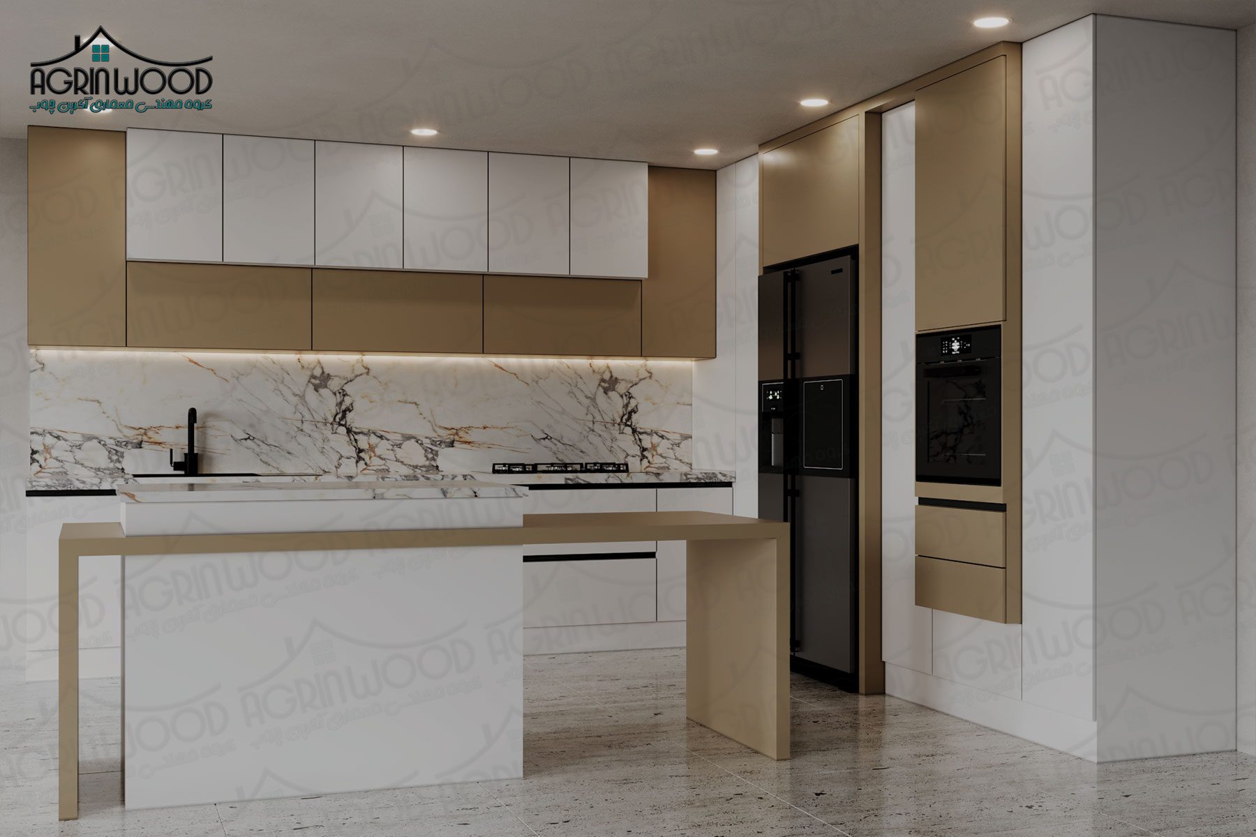 انواع کابینت کرم ام دی اف