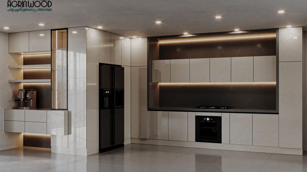 انواع کابینت کرم پلی گلاس