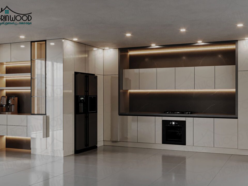 انواع کابینت کرم پلی گلاس