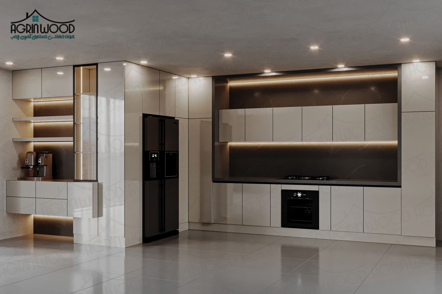 انواع کابینت کرم پلی گلاس