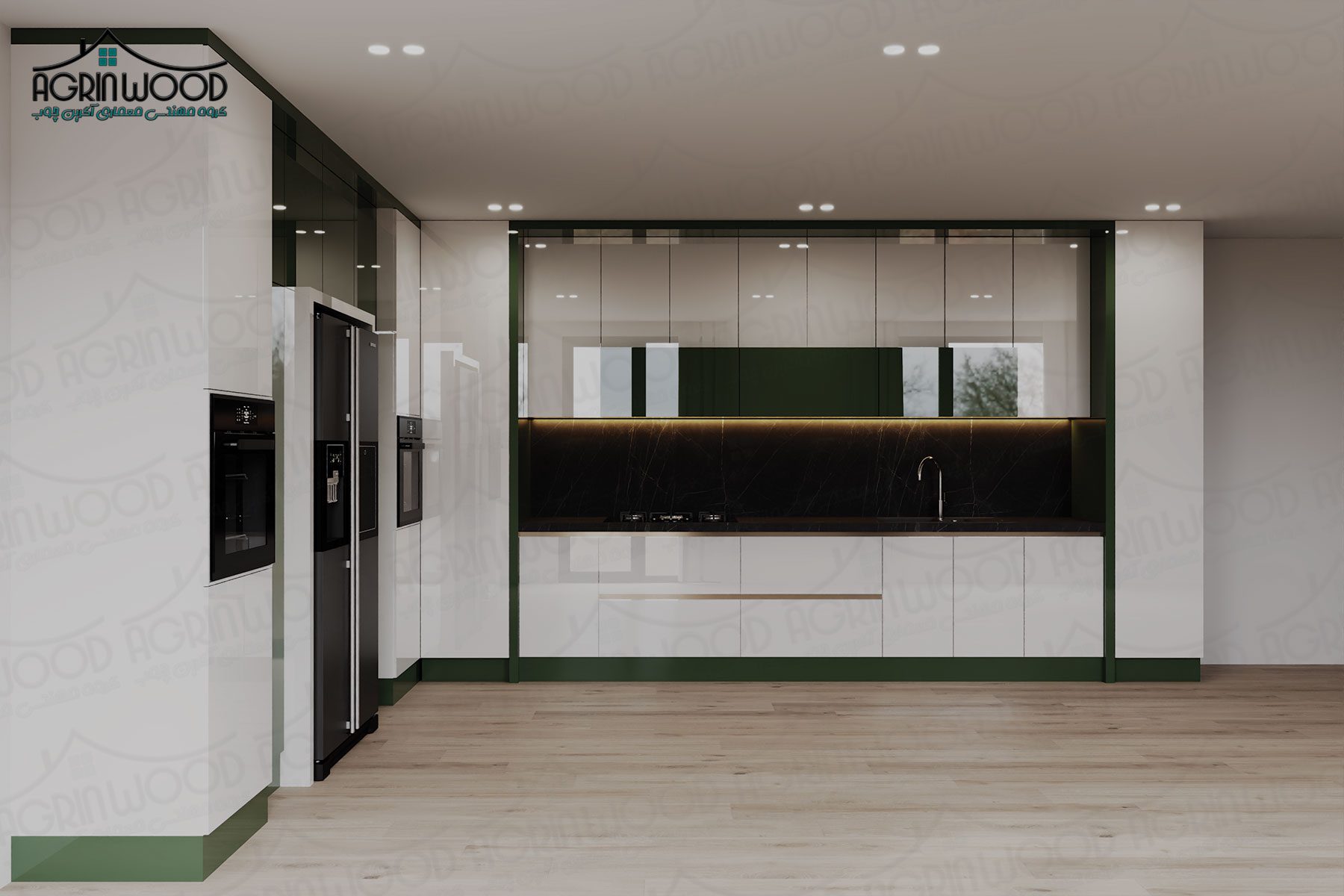 کابینت آشپزخانه سبز و سفید کابینت آشپزخانه سبز و سفید