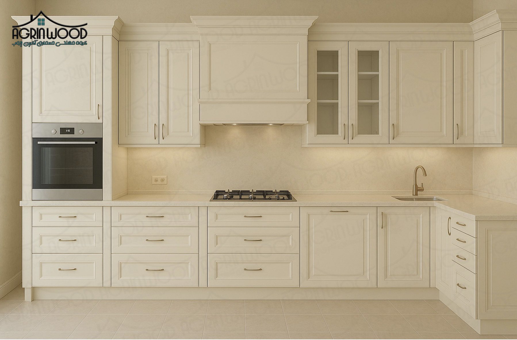 طرح کابینت کرم نئوکلاسیک