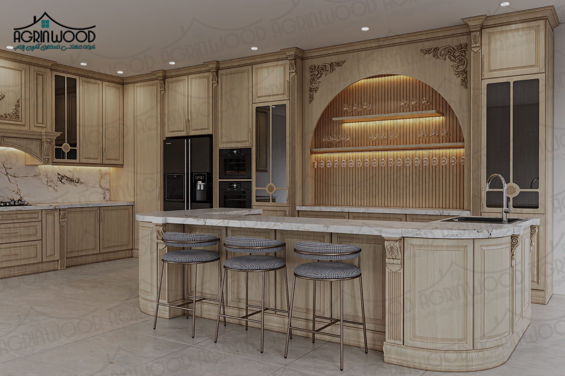 رنگ ایده آل کابینت کلاسیک