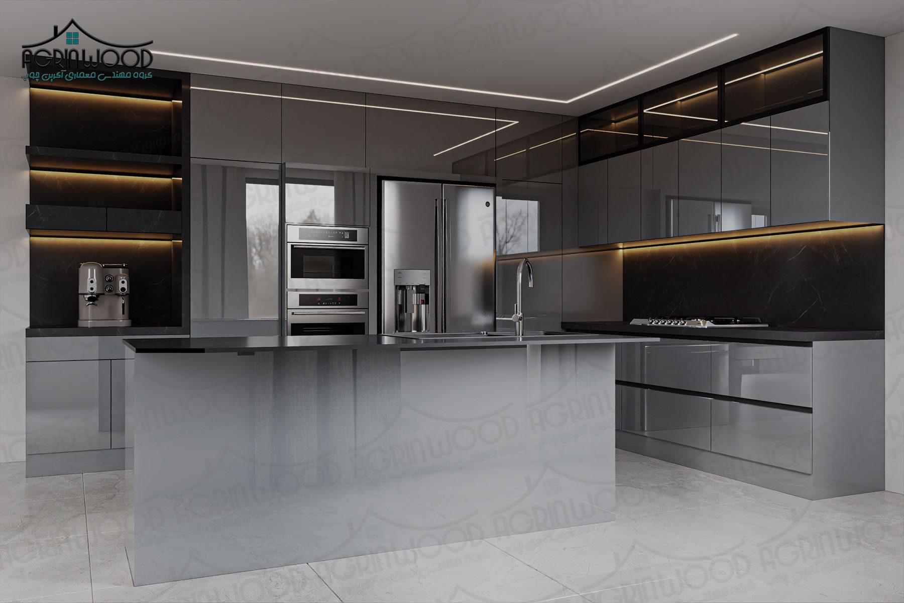 رنگ ایده آل کابینت پلی گلاس