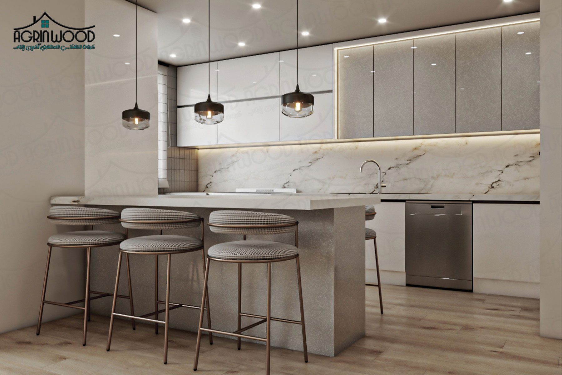 رنگ ایده آل کابینت مدرن