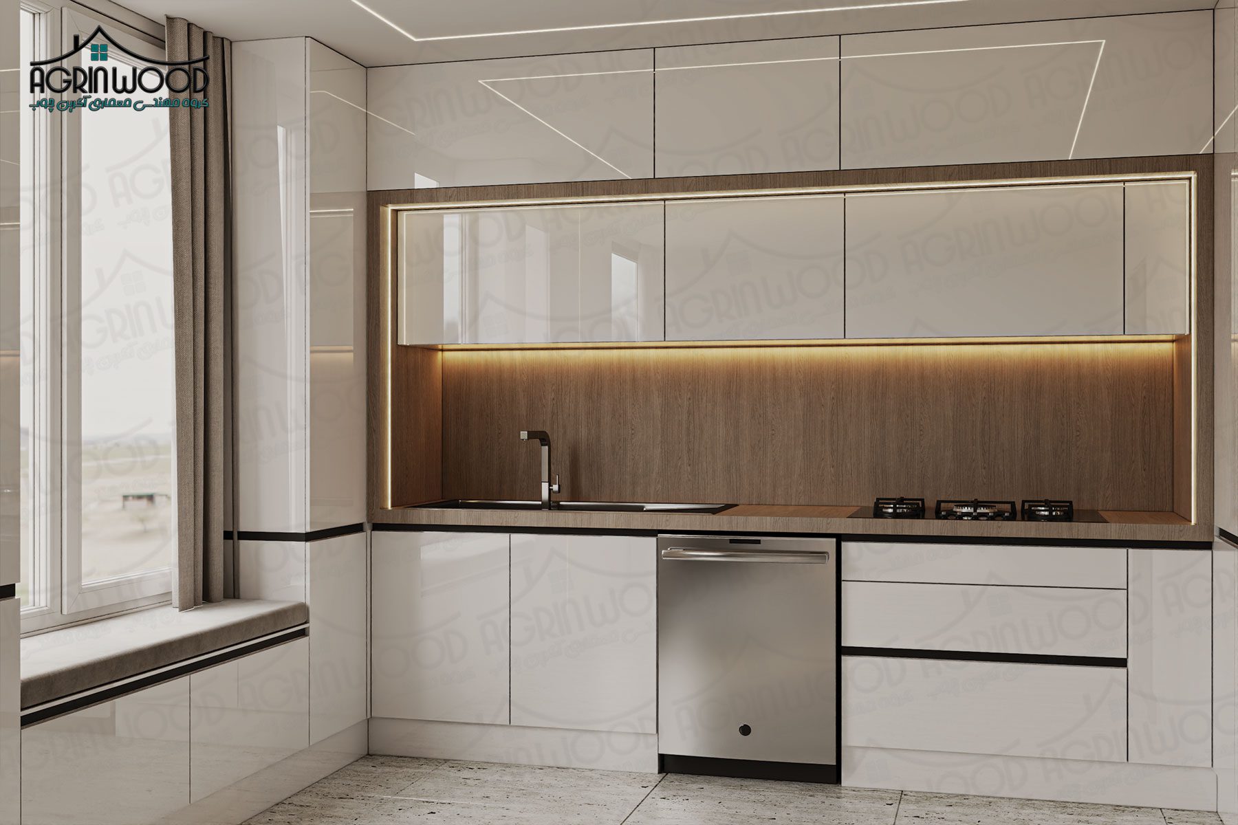 رنگ ایده آل کابینت پلی گلاس