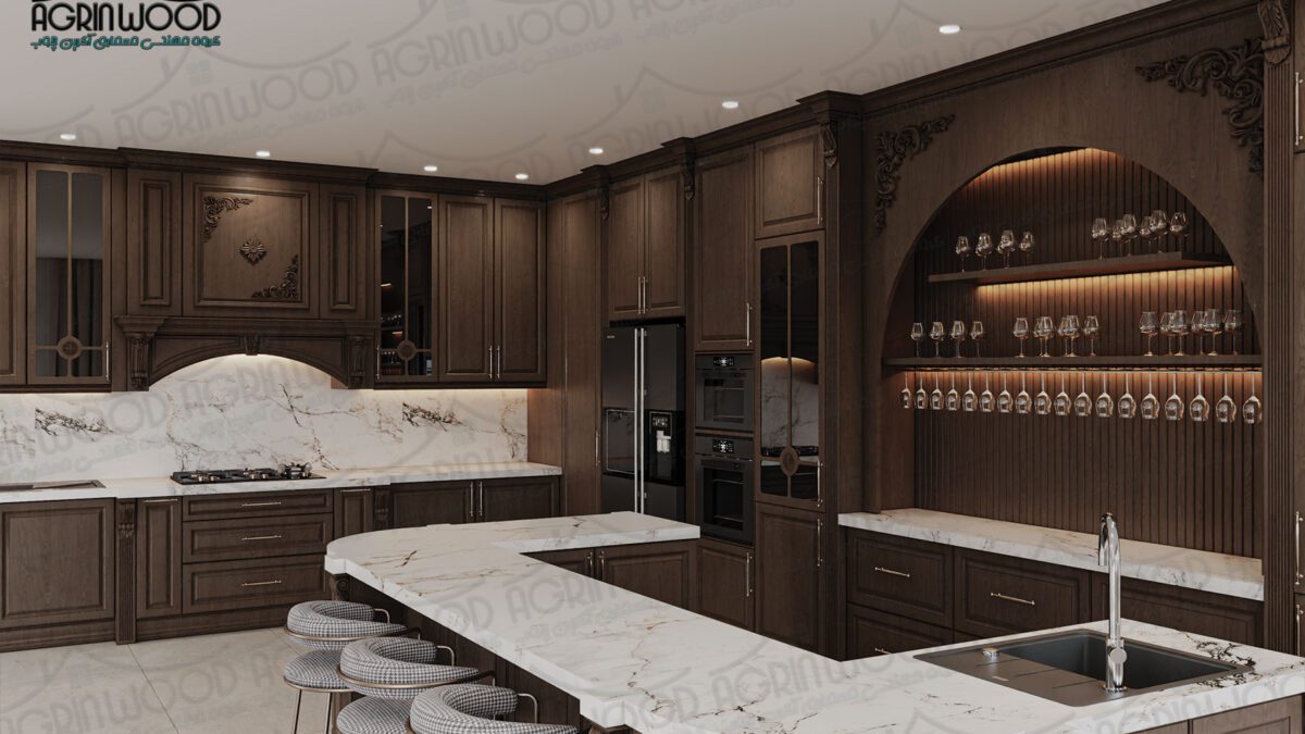 رنگ ایده آل کابینت روکش چوب