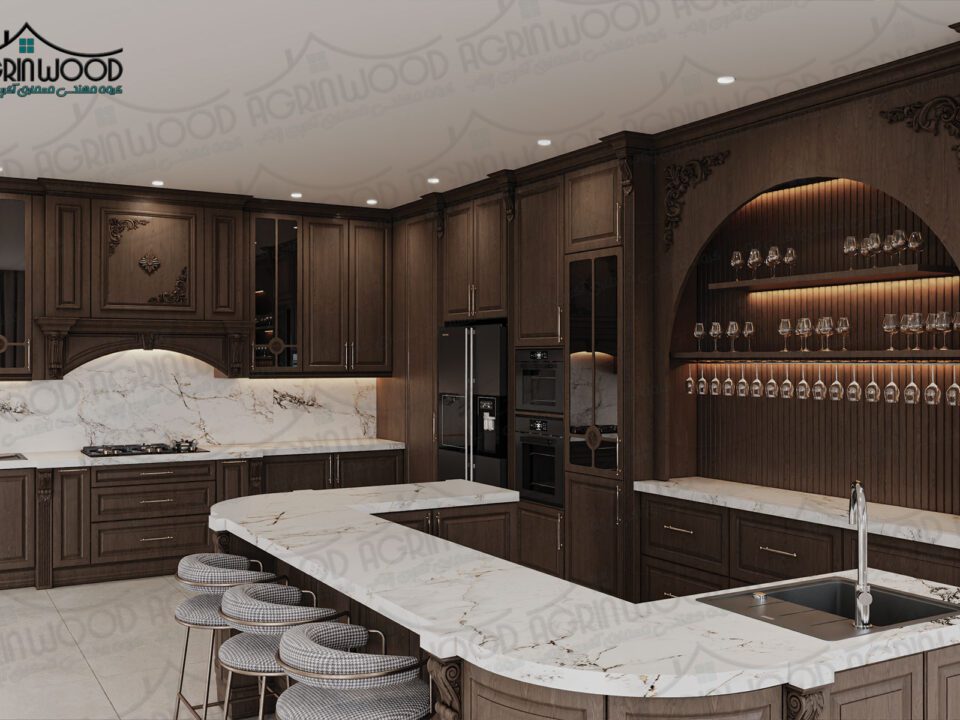 رنگ ایده آل کابینت روکش چوب
