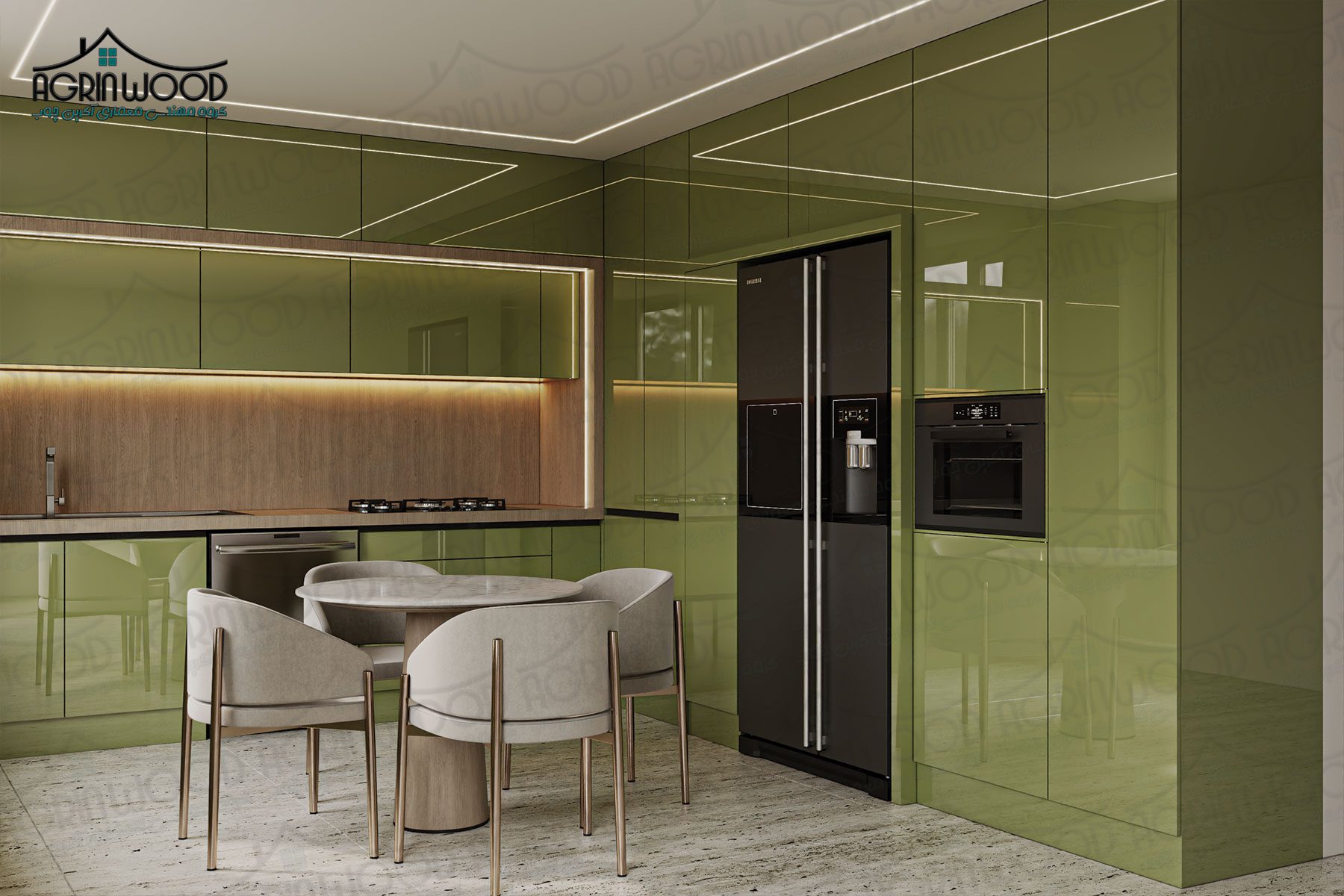 رنگ ایده آل کابینت پلی گلاس