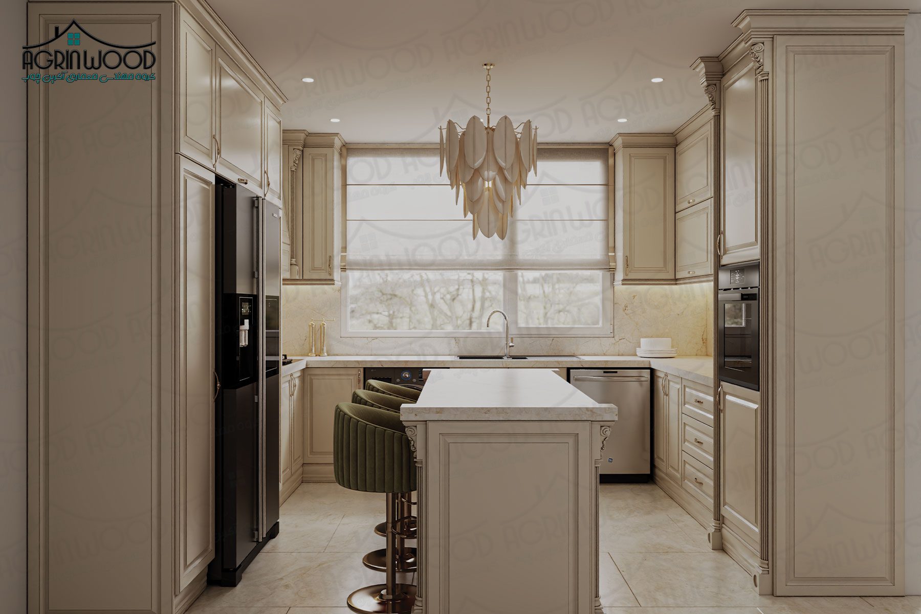 رنگ ایده آل کابینت روکش چوب