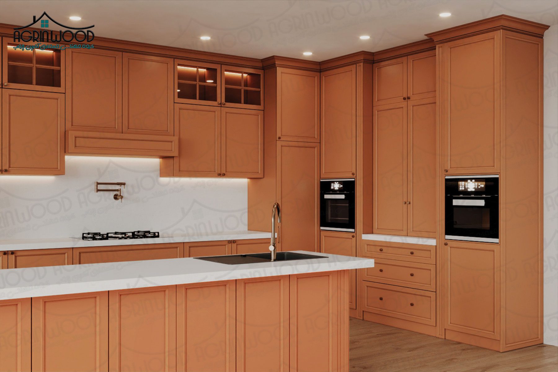 کابینت نئوکلاسیک نارنجی