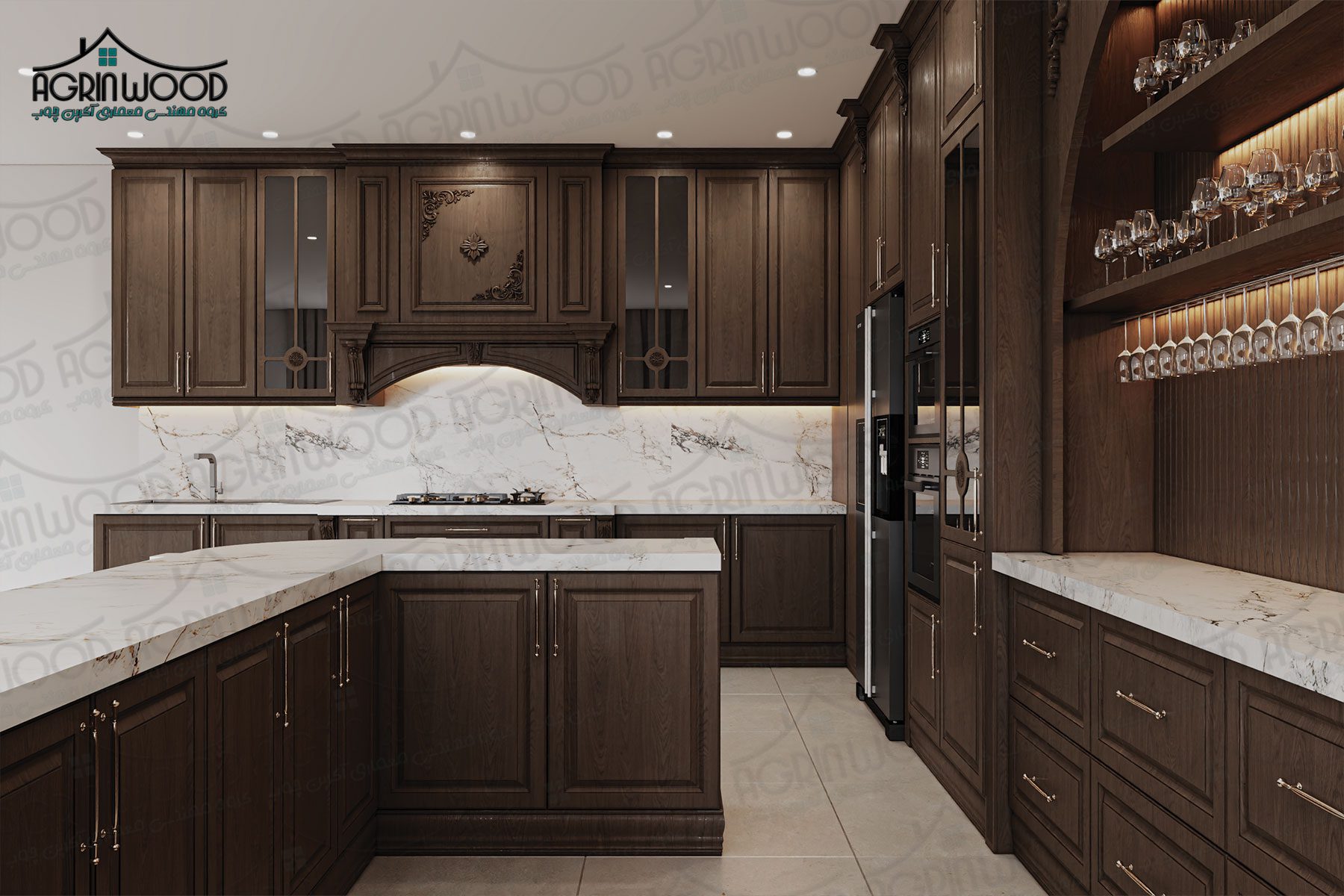 انواع رنگ کابینت روکش چوب