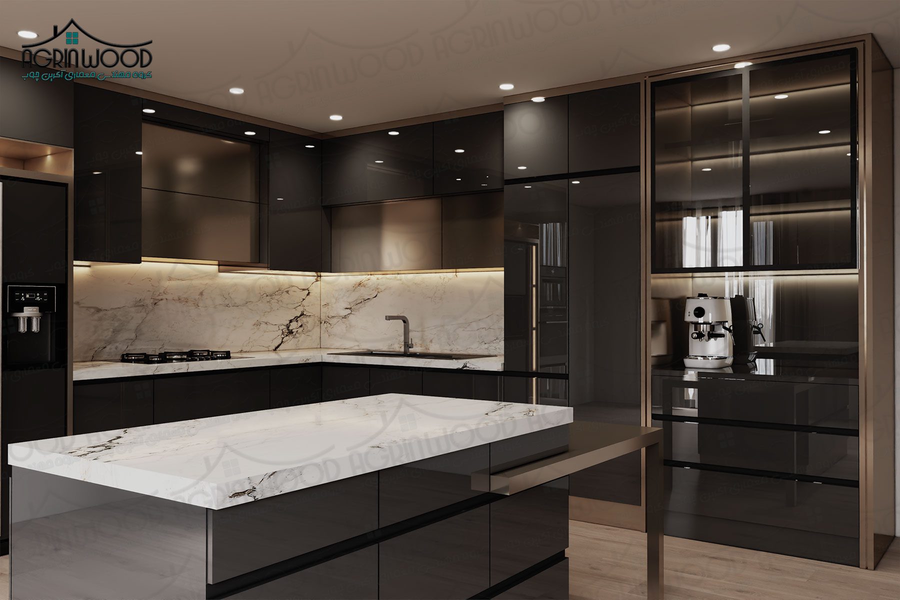 ترکیب رنگی کابینت‌های های‌گلاس