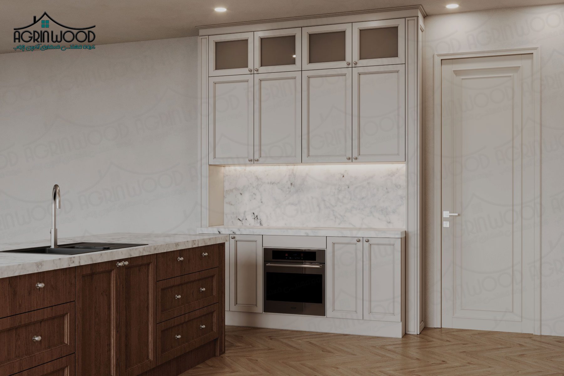 طرح خاص کابینت کف تراش