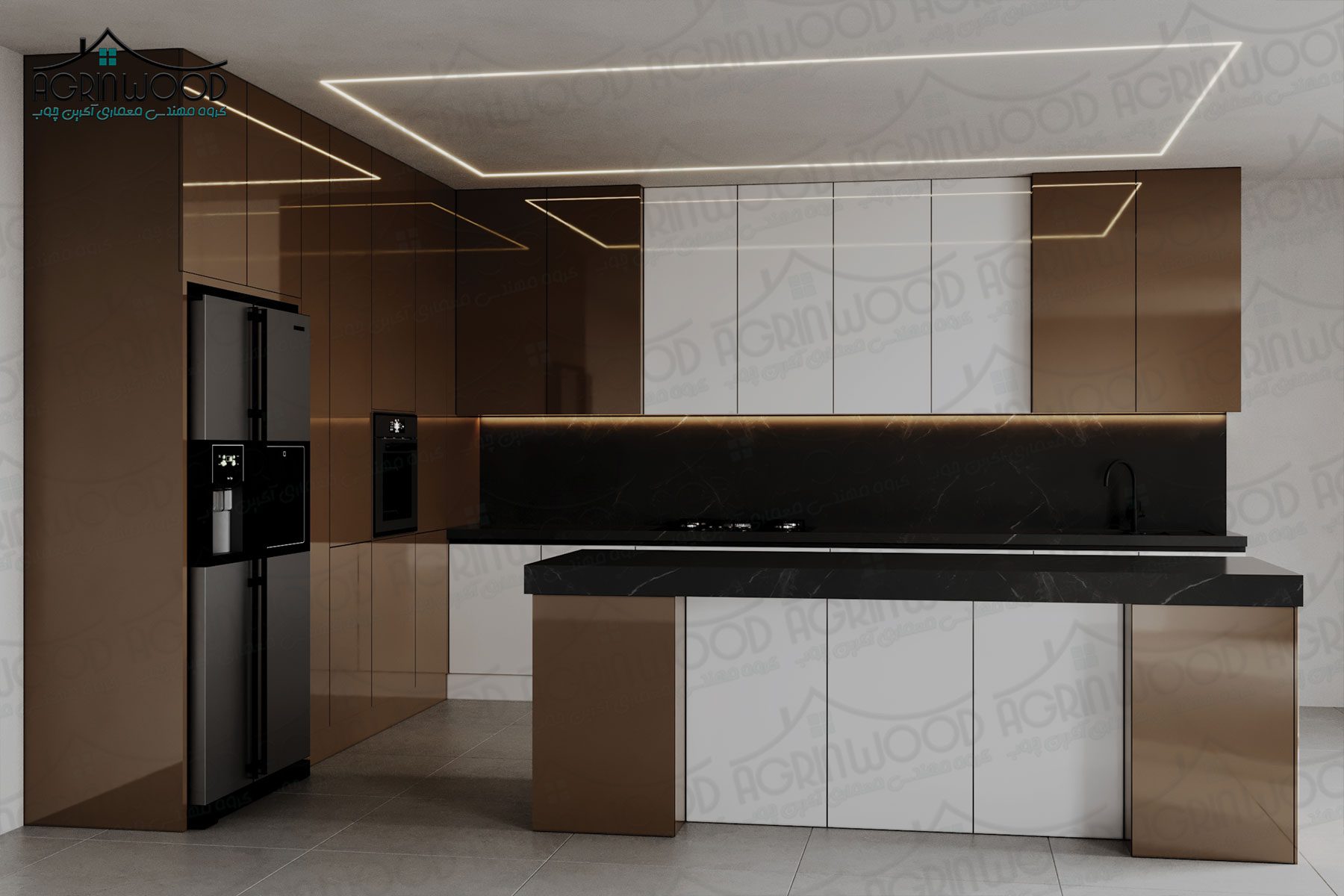 ترکیب رنگی کابینت‌های های‌گلاس