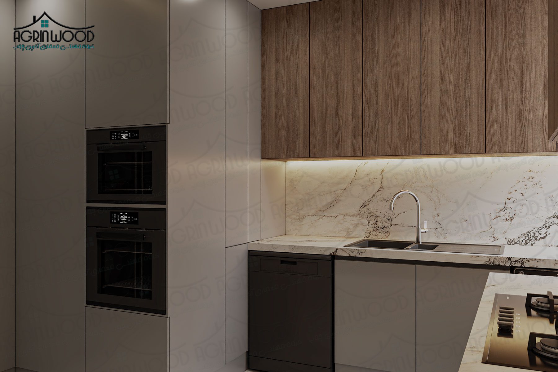 ترکیب رنگی کابینت ملامینه