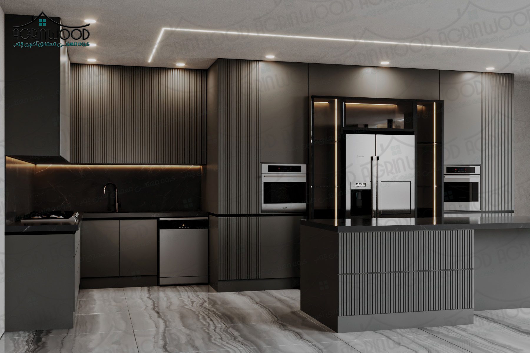 ترکیب رنگی کابینت ملامینه