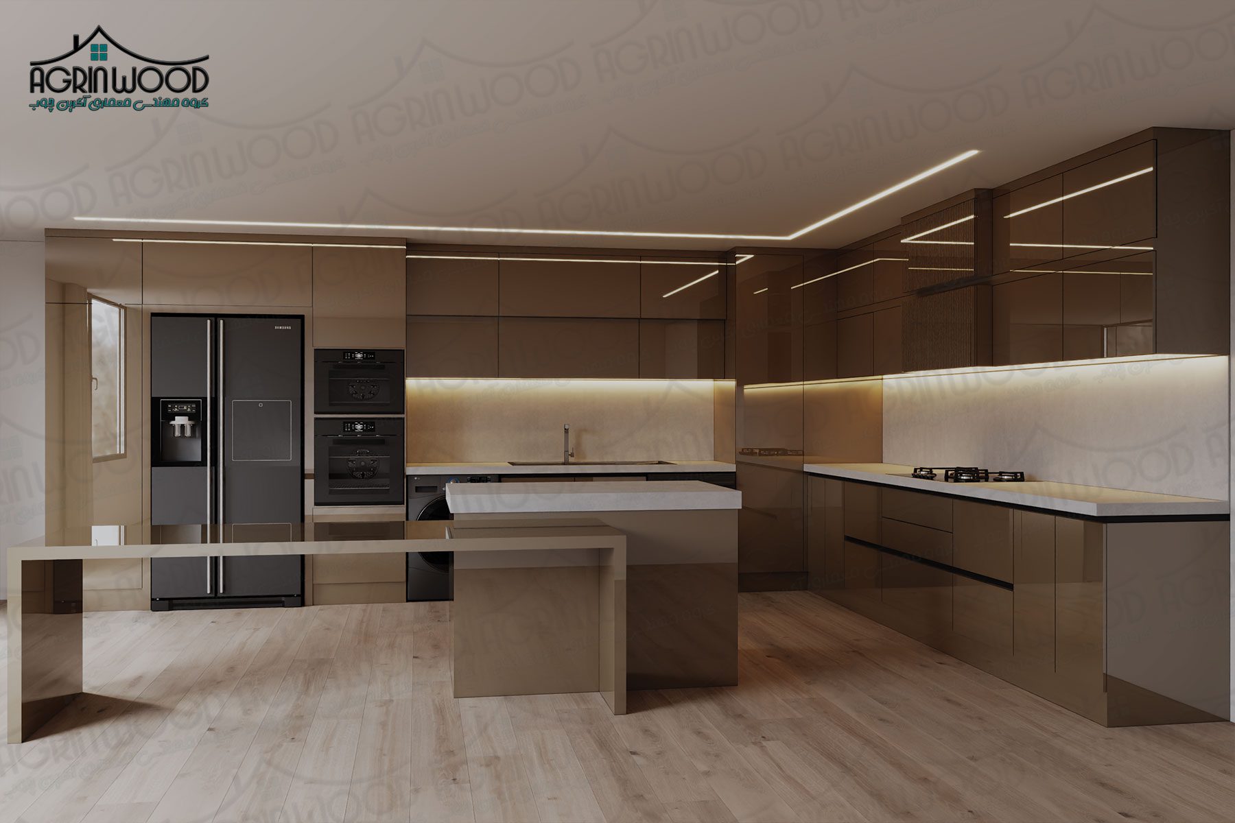 ترکیب رنگی کابینت پلی گلاس