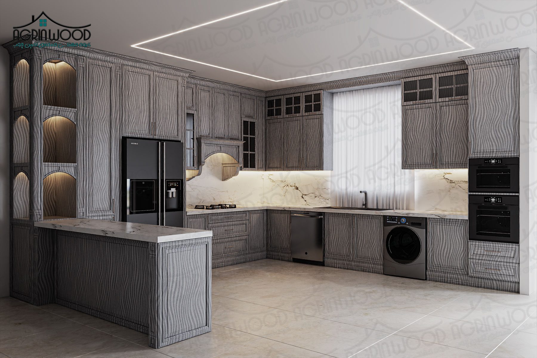 طرح خاص کابینت کف تراش