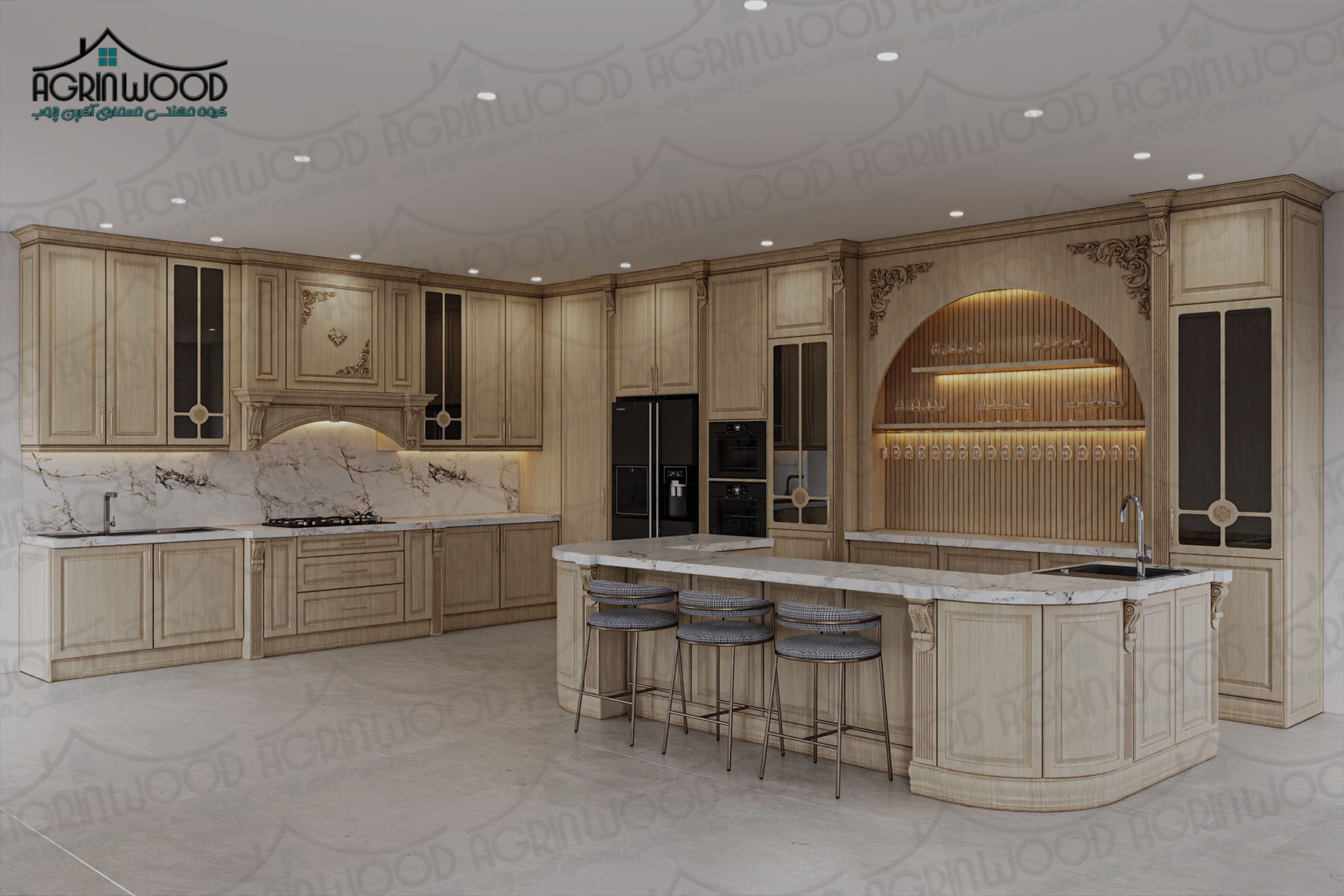 طرح خاص کابینت کلاسیک