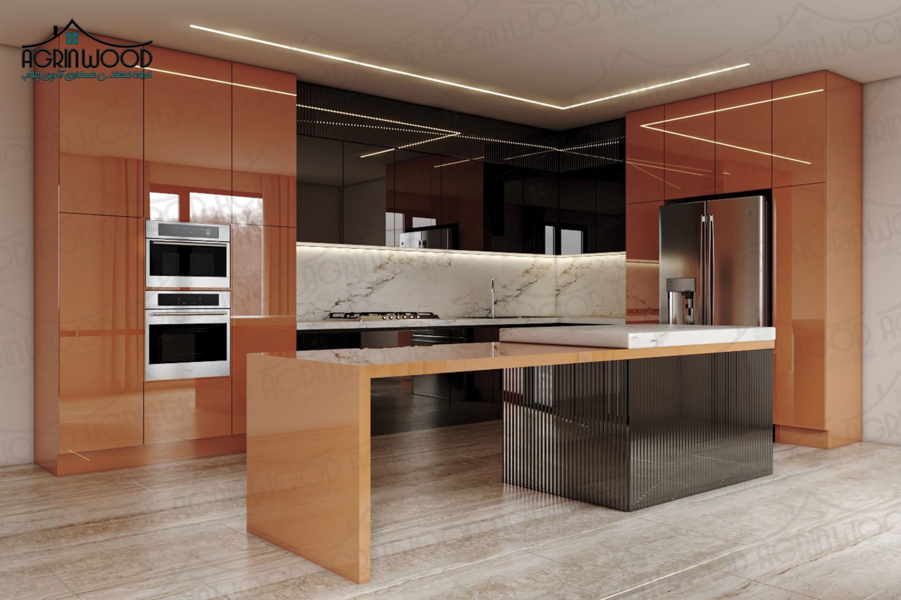 کابینت مدرن نارنجی