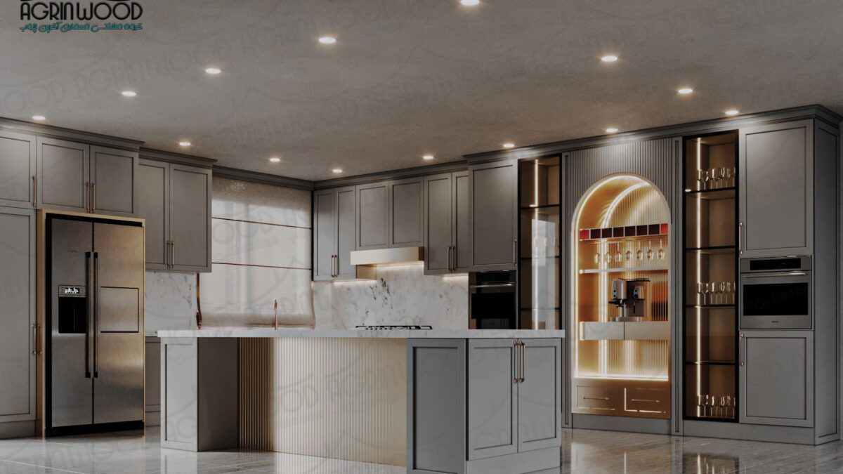 ترکیب رنگی کابینت کف تراش