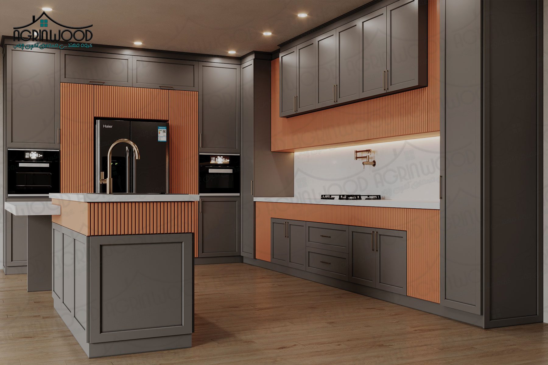 کابینت روکش وکیوم نارنجی