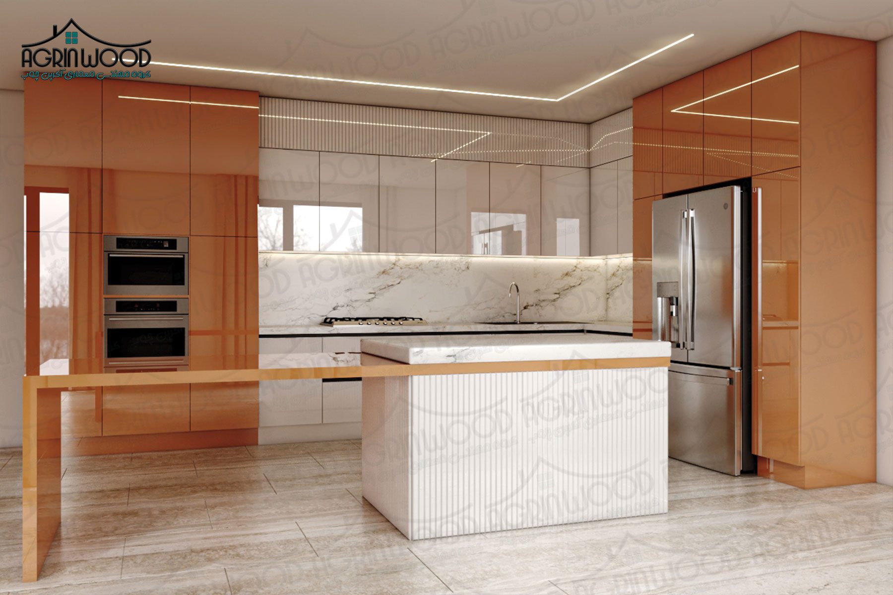 طرح خاص کابینت پلی گلاس