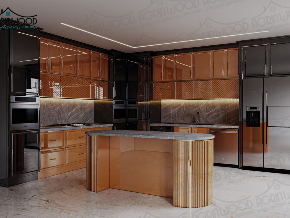 کابینت نئوکلاسیک نارنجی