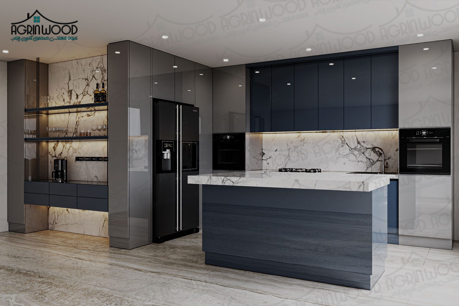 طرح خاص کابینت های گلاس