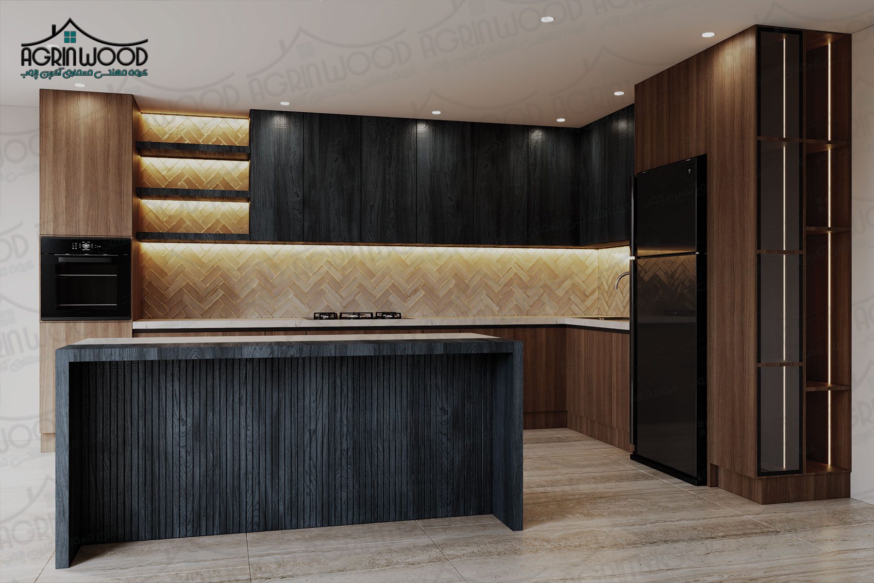 کابینت مدرن سرمه ای