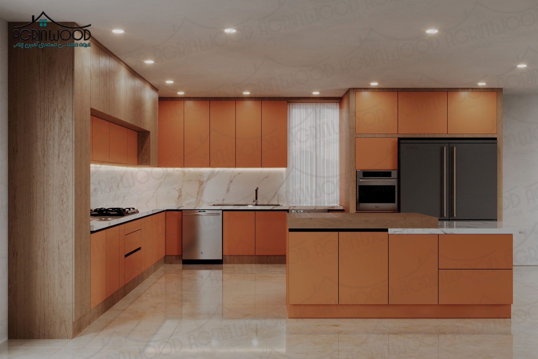 کابینت ام دی اف نارنجی