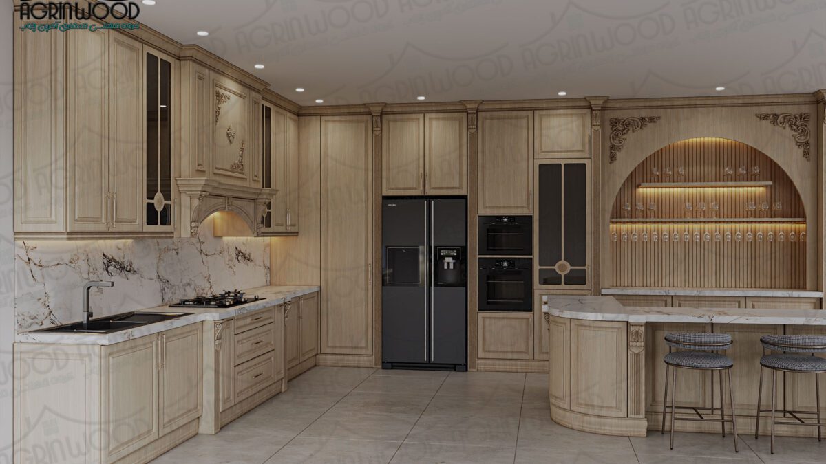 انواع رنگ کابینت روکش چوب