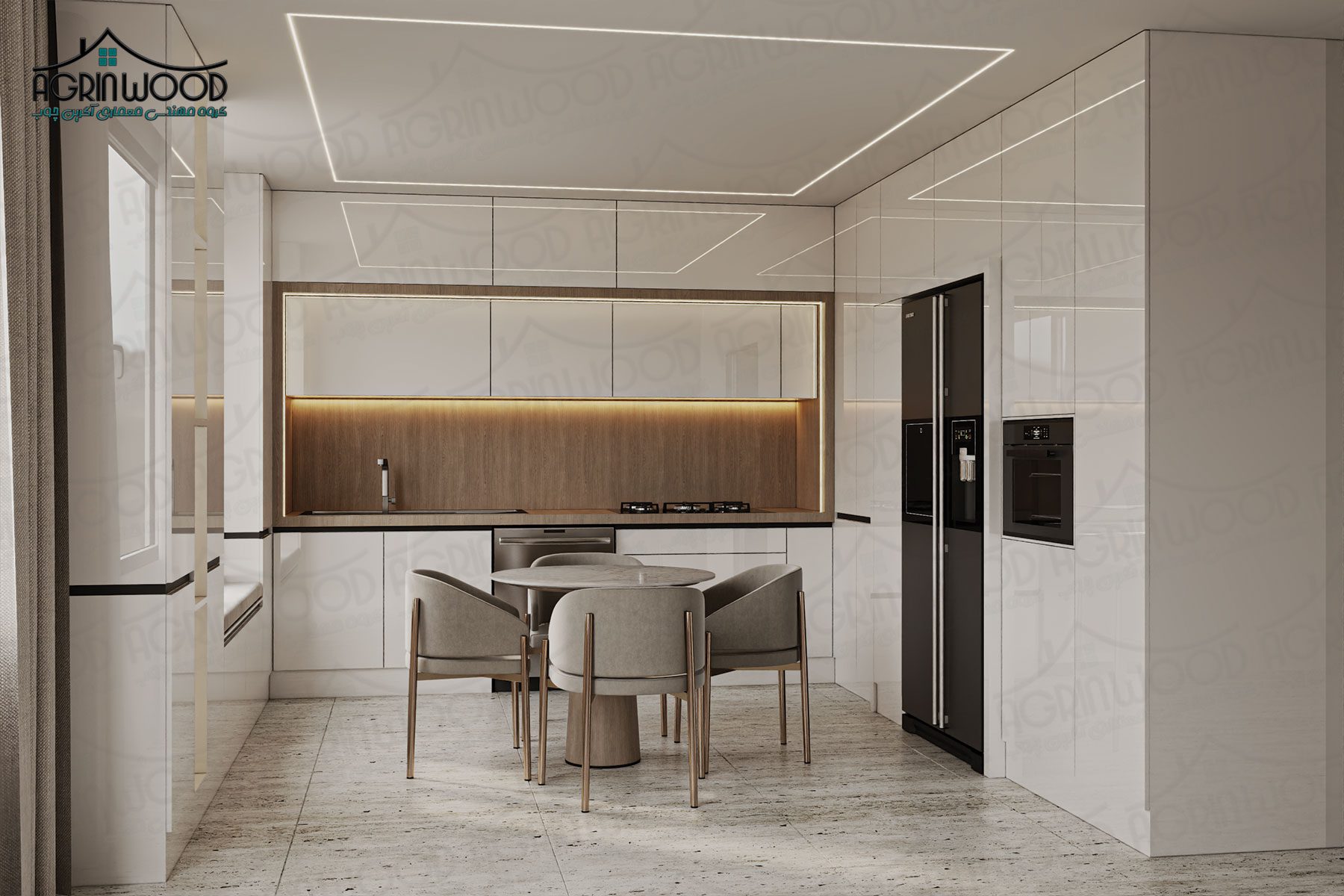 ترکیب رنگی کابینت‌های های‌گلاس