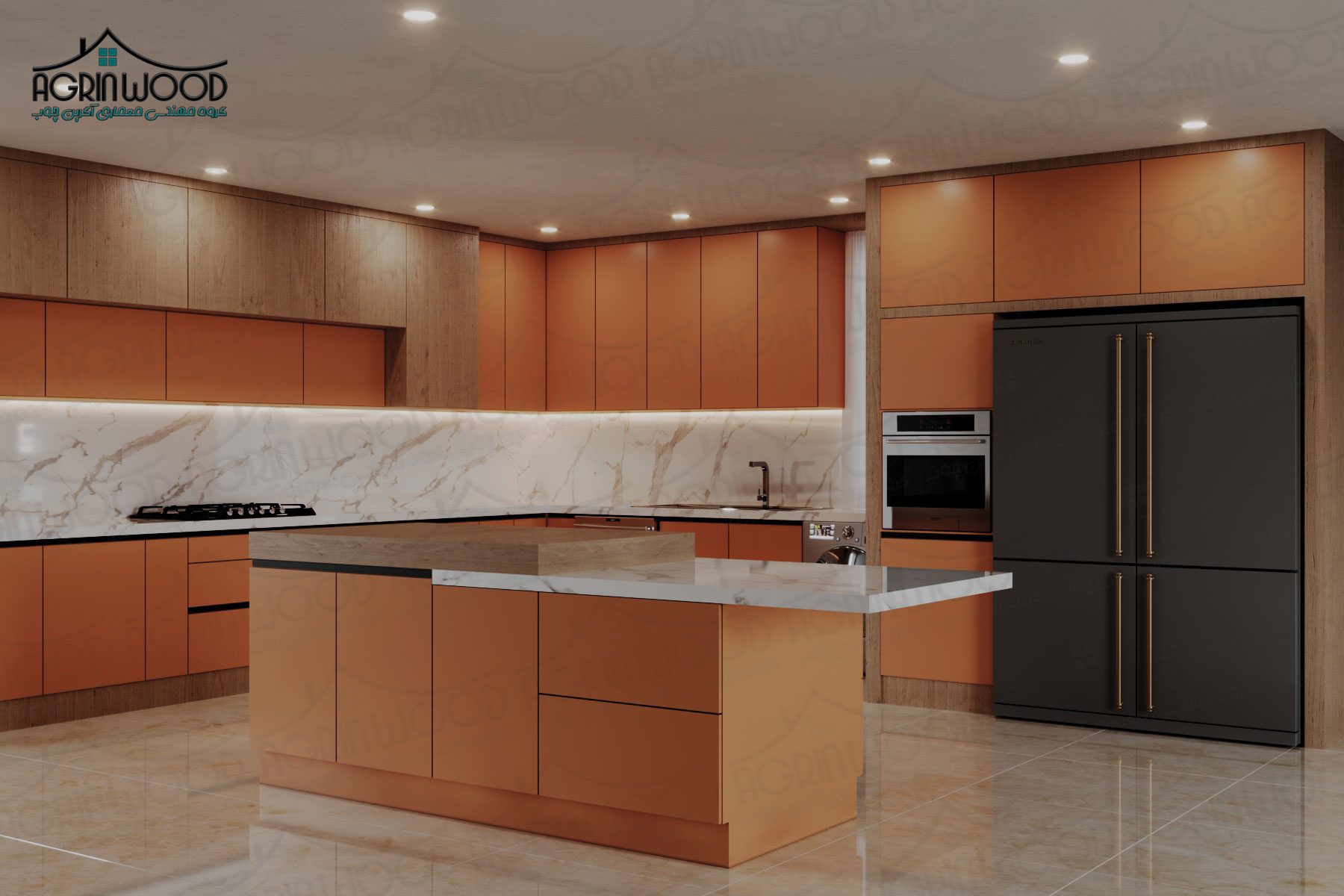 کابینت روکش وکیوم نارنجی