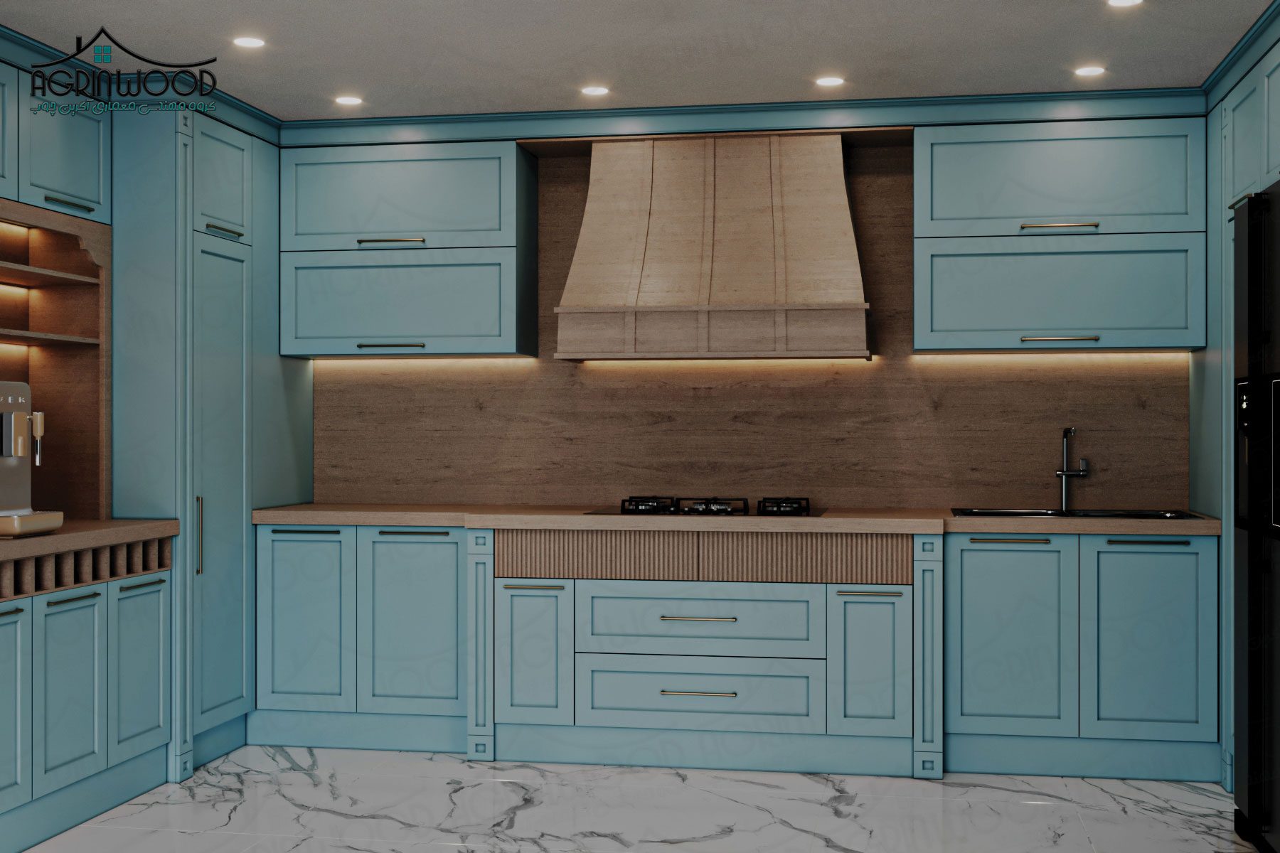 ترکیب رنگی کابینت آشپزخانه