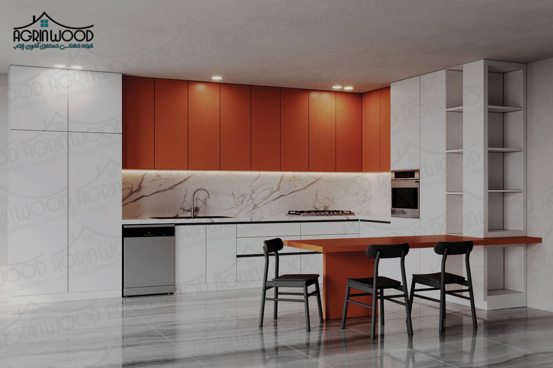 کابینت ام دی اف نارنجی