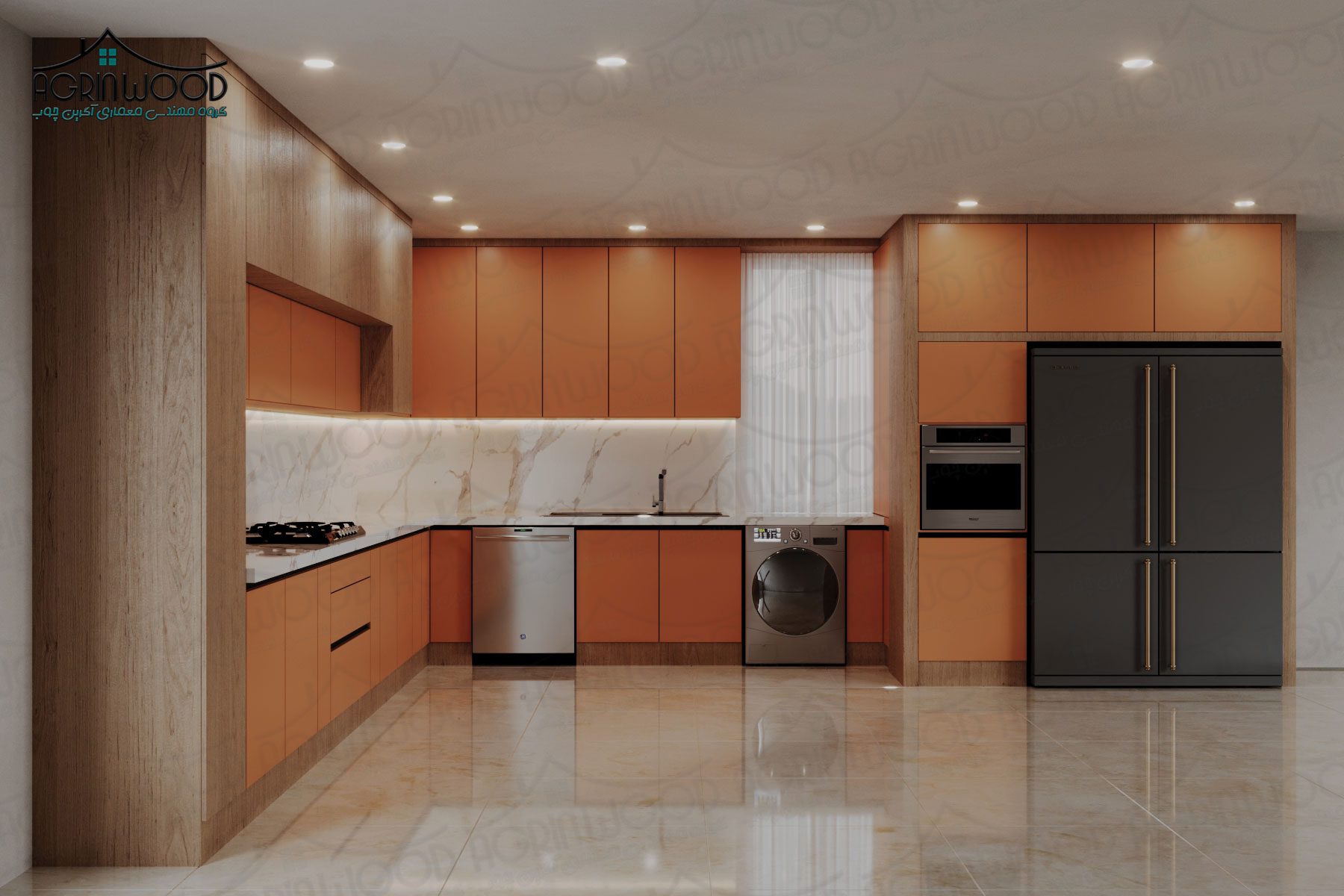 کابینت مدرن نارنجی