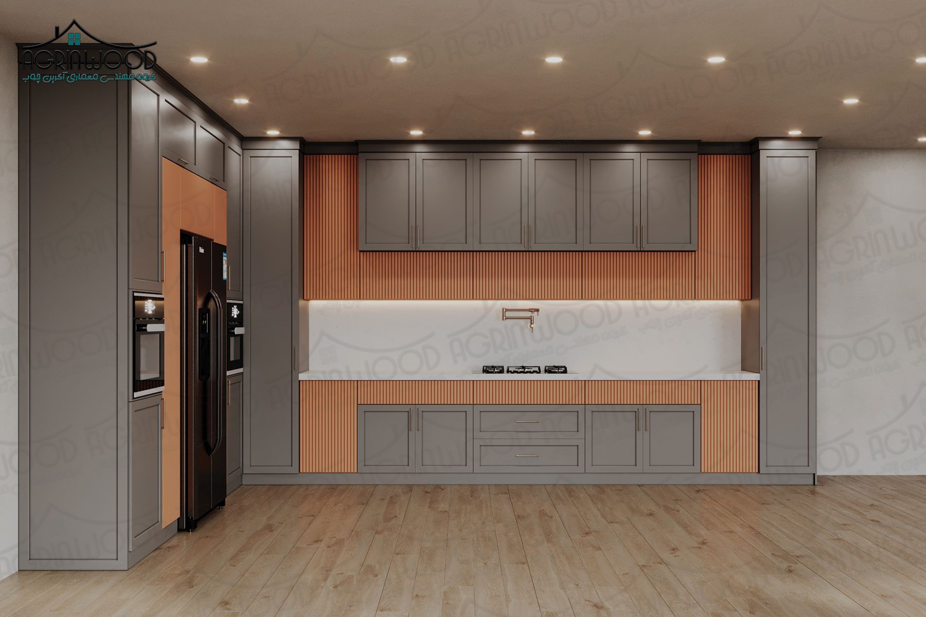 کابینت آشپزخانه نارنجی