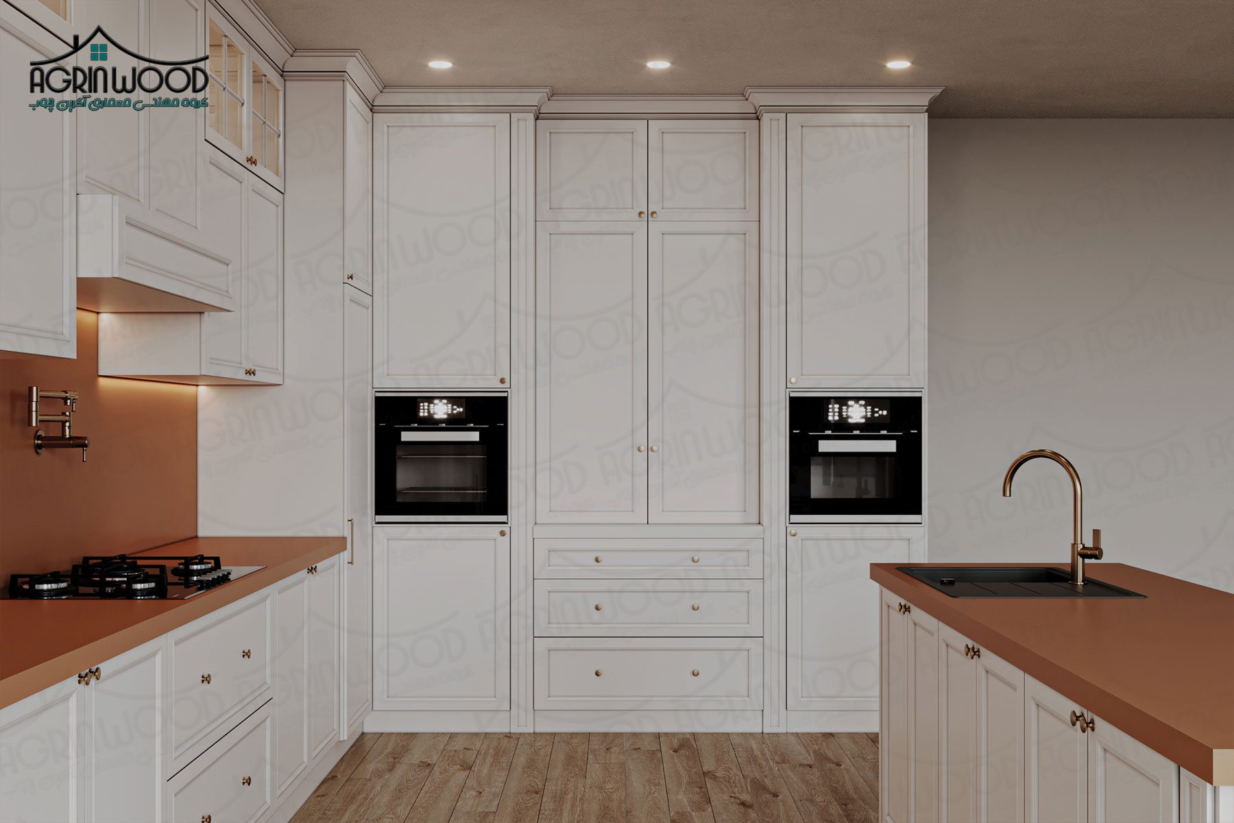 ترکیب رنگی کابینت کف تراش