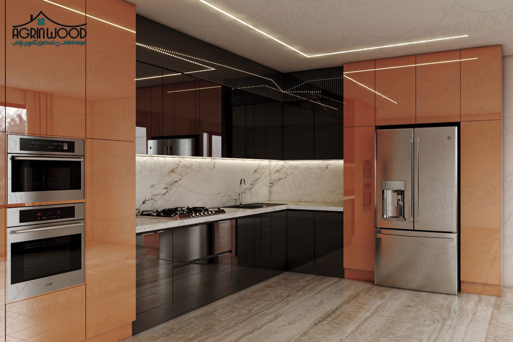 کابینت روکش وکیوم نارنجی