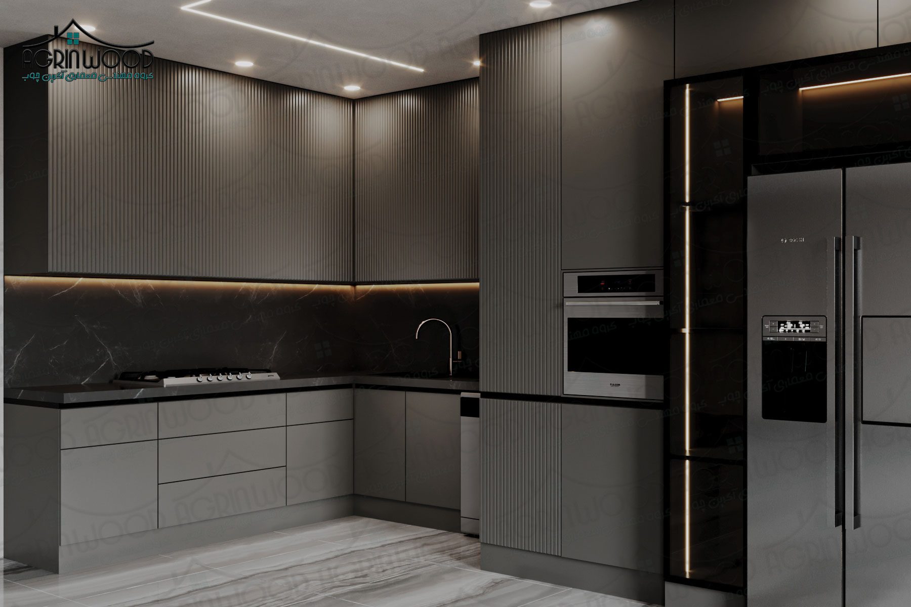 ترکیب رنگی کابینت آشپزخانه