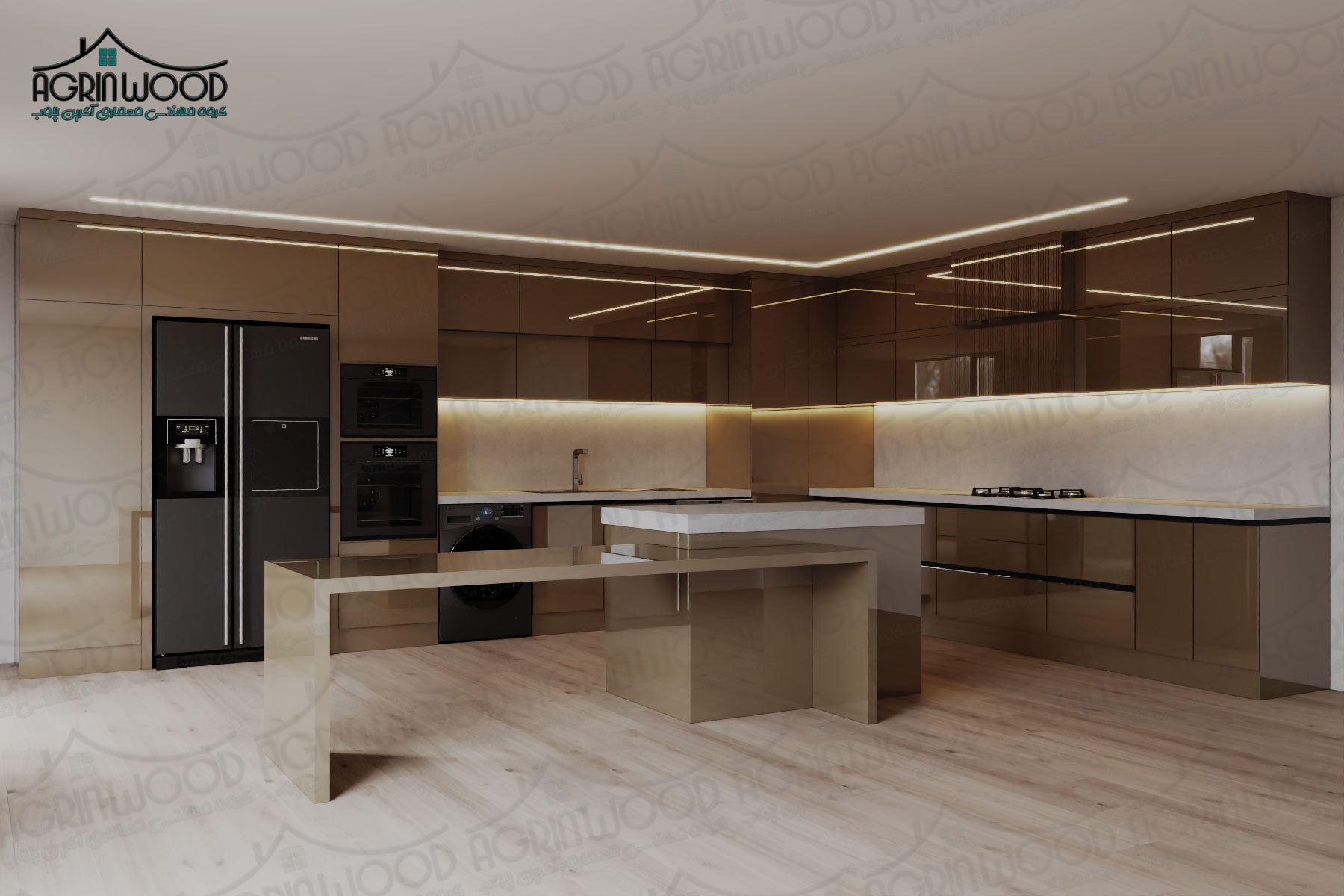 طرح خاص کابینت پلی گلاس