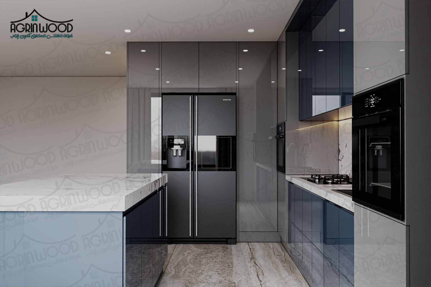 کابینت مدرن سرمه ای