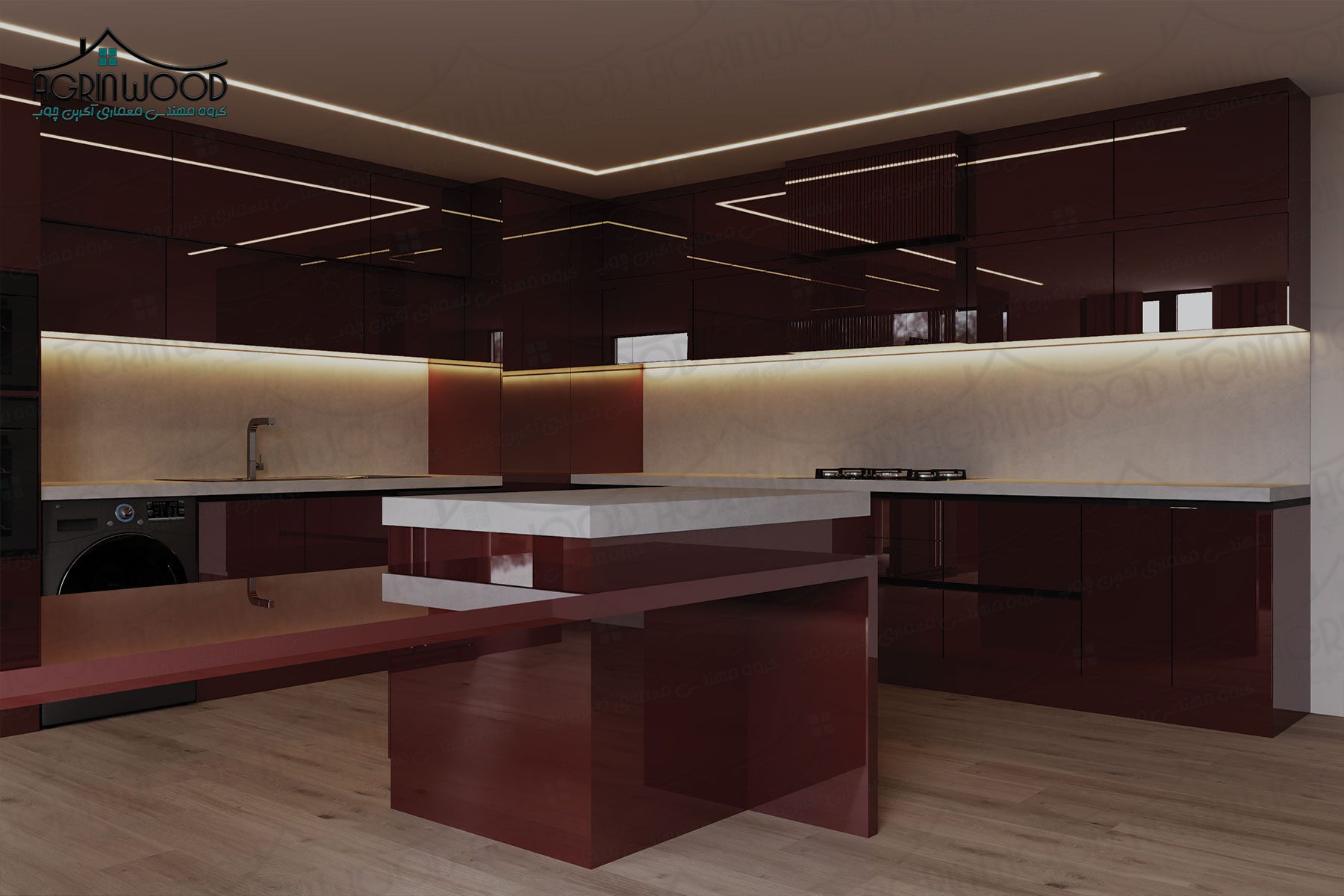 ترکیب رنگی کابینت پلی گلاس